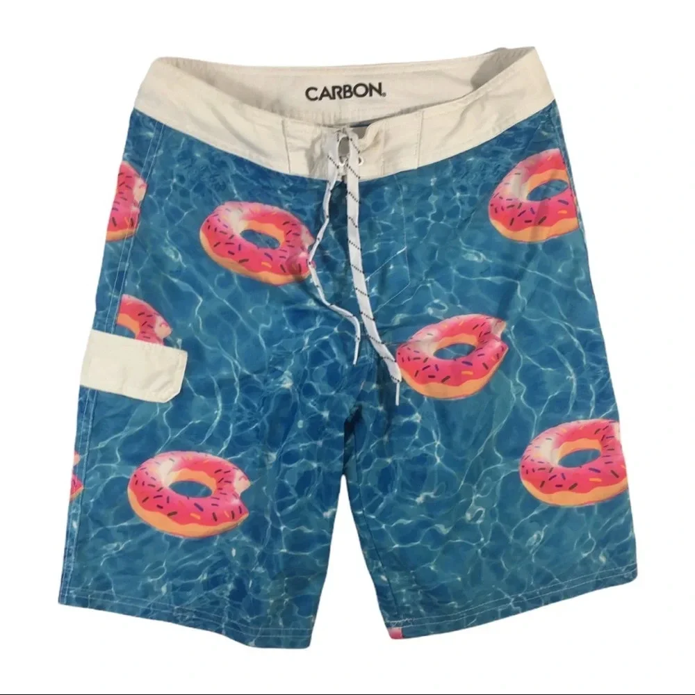 SH168 Carbon Stretch Donut Swim Board Shorts 28